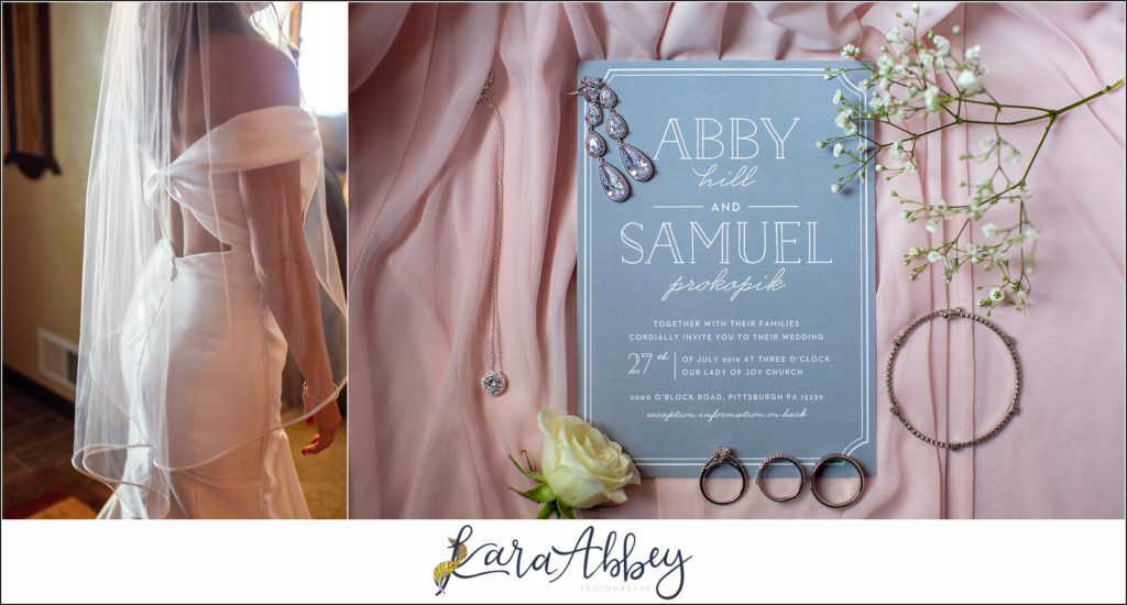 Blush & Grey Summer Wedding Bridal Details Getting Ready at Home in Pittsburgh, PA