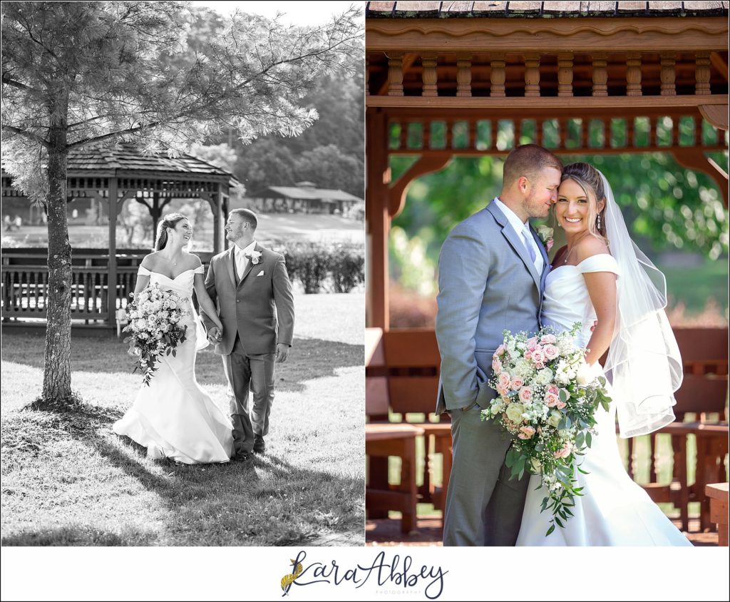 Blush & Grey Summer Wedding Bride & Groom Portraits at Indian Lake Park in Irwin, PA