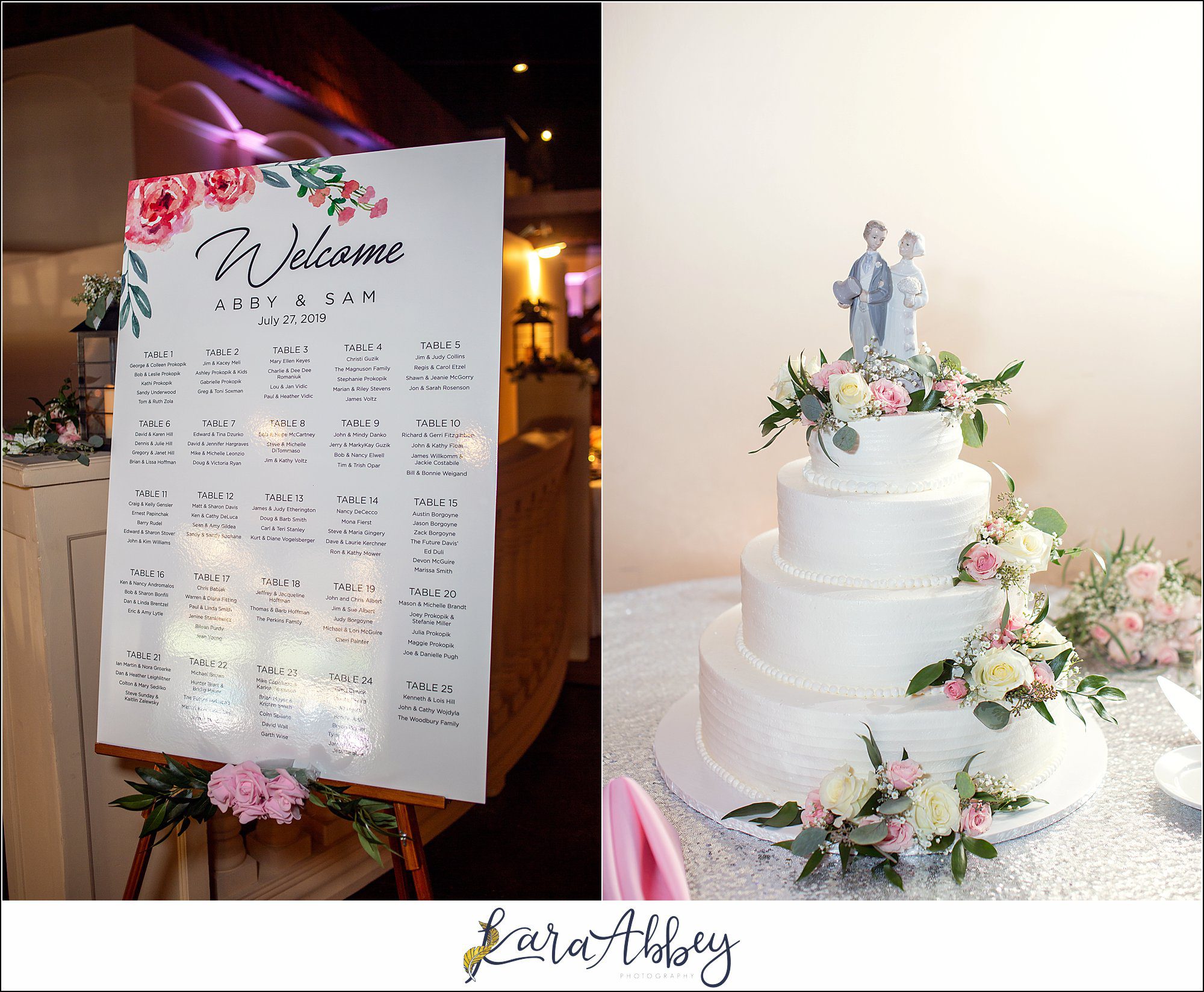 Blush & Grey Summer Wedding Reception at Antonelli Event Center in Irwin, PA