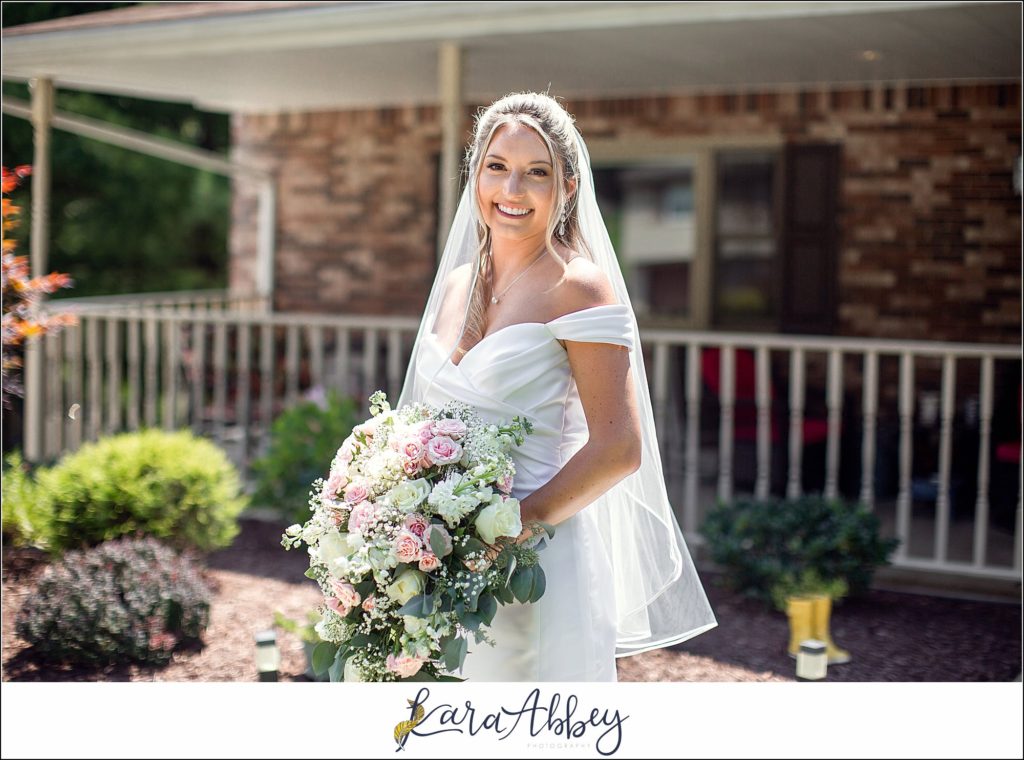 Blush & Grey Summer Wedding Bridal Details Bride & Bridesmaids Portraits in Pittsburgh, PA Home