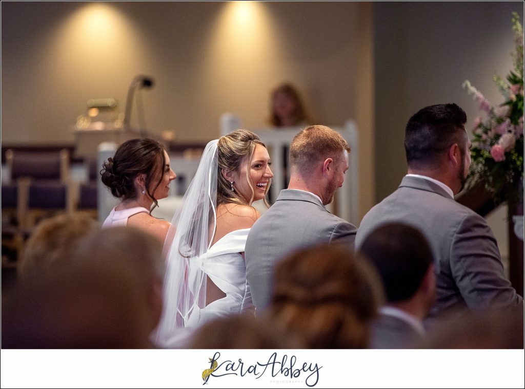 Blush & Grey Summer Wedding Ceremony at Our Lady of Joy Church in Pittsburgh, PA