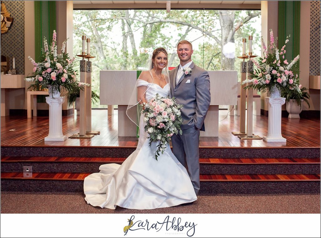 Blush & Grey Summer Wedding Ceremony at Our Lady of Joy Church in Pittsburgh, PA