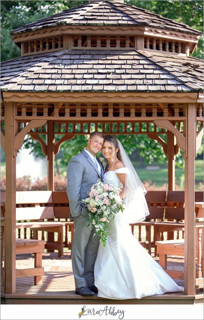 Blush & Grey Summer Wedding Bride & Groom Portraits at Indian Lake Park in Irwin, PA