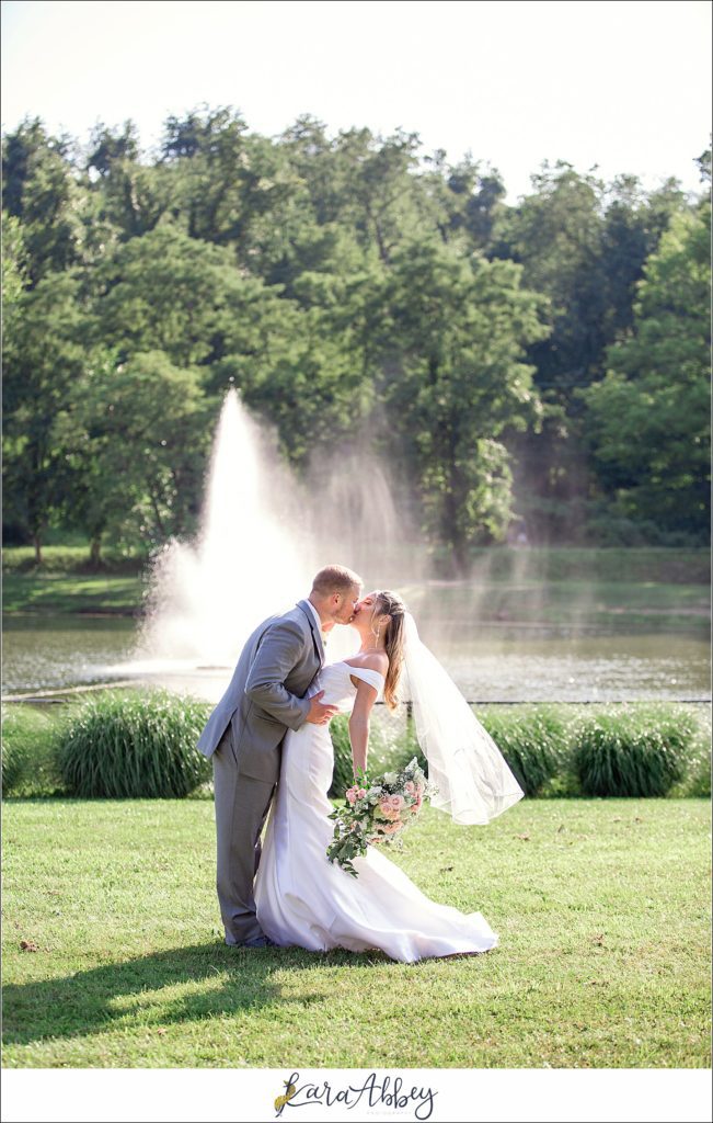 Blush & Grey Summer Wedding Bride & Groom Portraits at Indian Lake Park in Irwin, PA