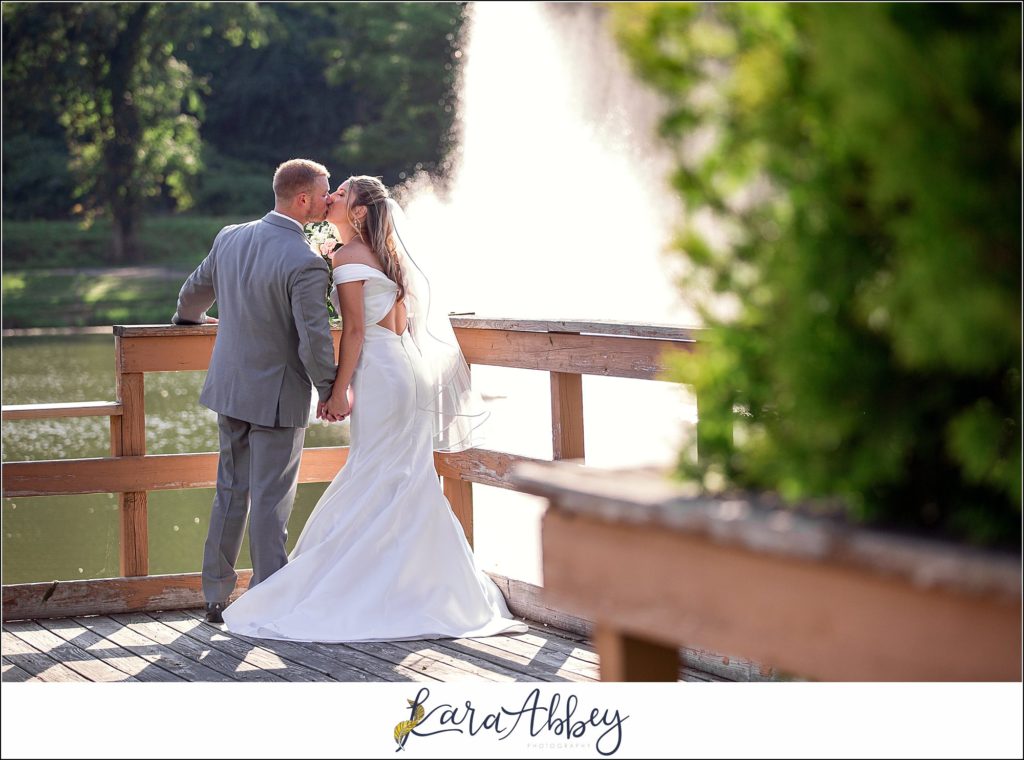 Blush & Grey Summer Wedding Bride & Groom Portraits at Indian Lake Park in Irwin, PA