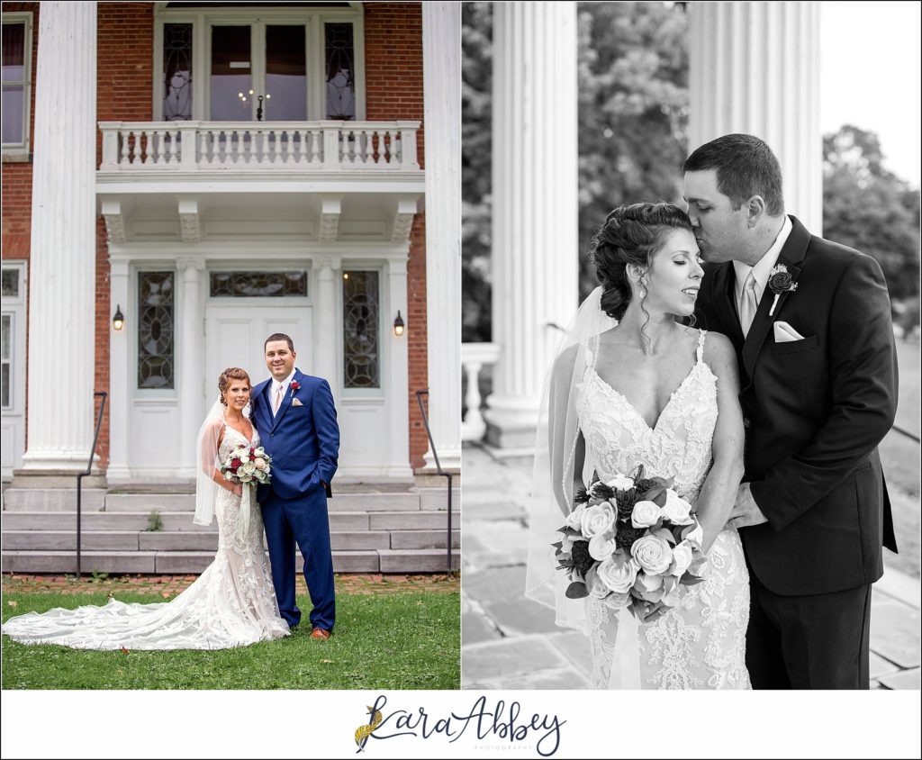 Maroon & Navy Fall Wedding at the Belhurst Castle in Geneva NY - Bride & Groom Portraits at White Springs Manor
