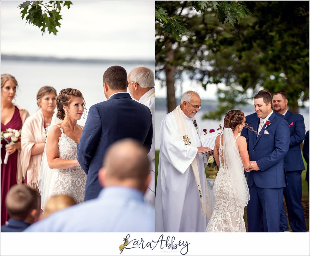 Maroon & Navy Fall Wedding at the Belhurst Castle in Geneva NY - Outdoor Ceremony