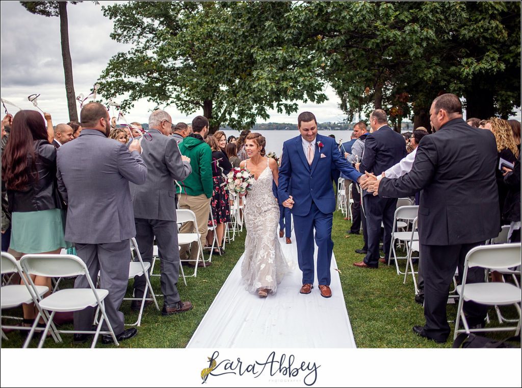 Maroon & Navy Fall Wedding at the Belhurst Castle in Geneva NY - Outdoor Ceremony