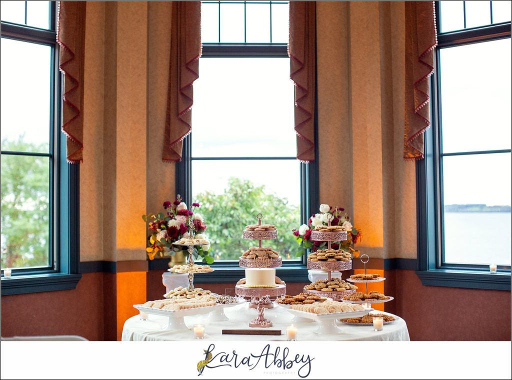 Maroon & Navy Fall Wedding at the Belhurst Castle in Geneva NY - Reception Details