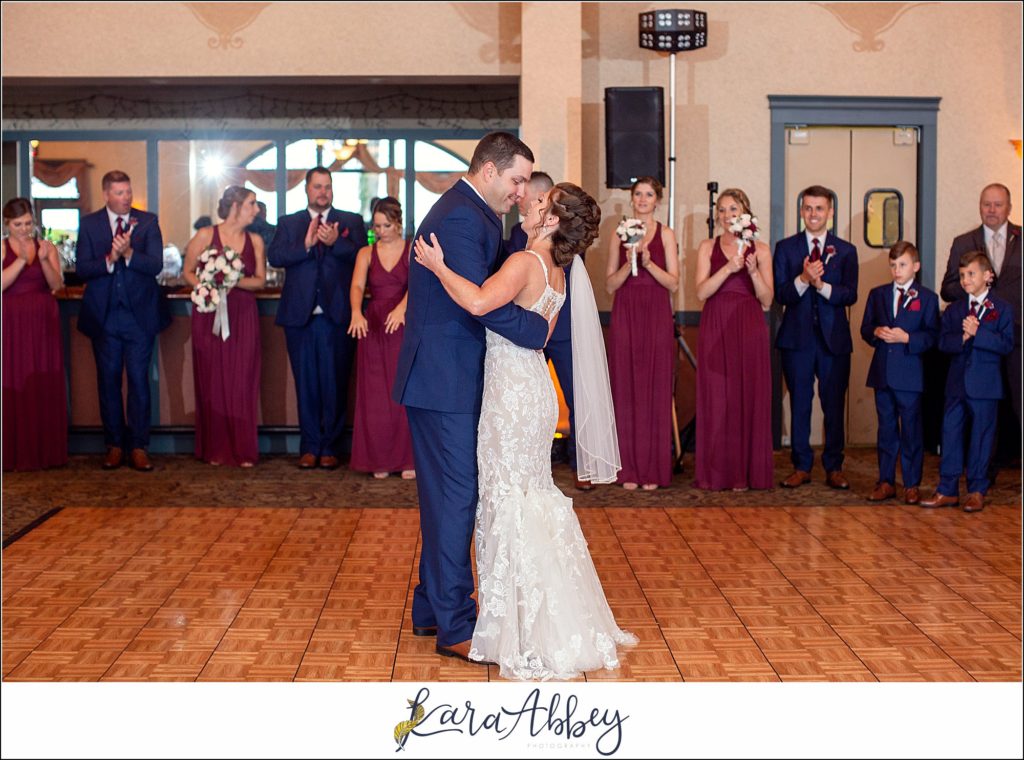 Maroon & Navy Fall Wedding at the Belhurst Castle in Geneva NY - First Dance