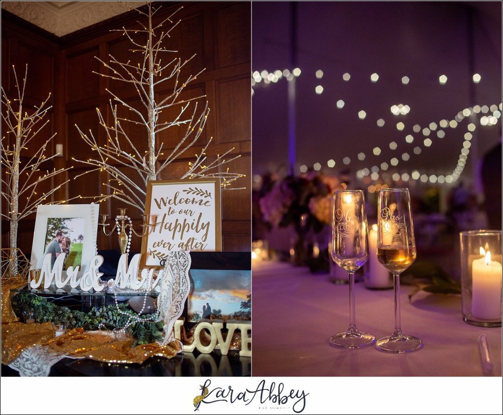 Maroon Fairy Tail Fall Wedding at Linden Hall Mansion in Dawson, PA - Tented Reception Details