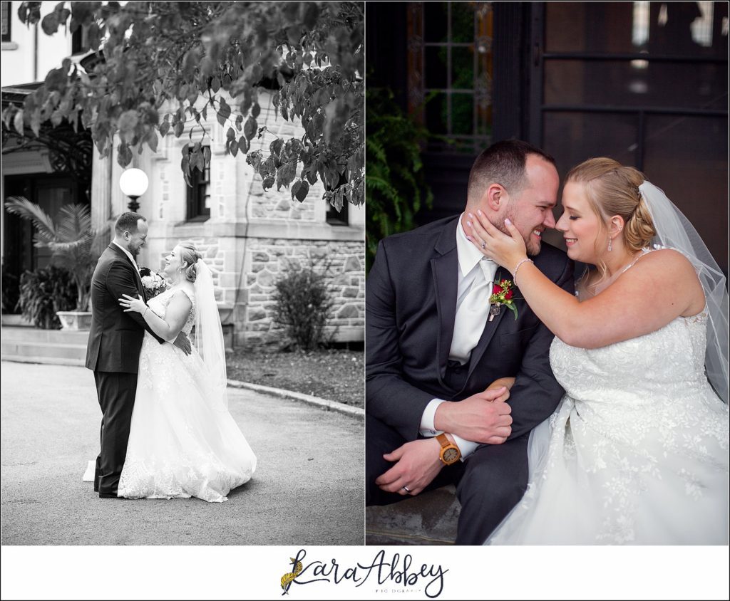 Maroon Fairy Tail Fall Wedding at Linden Hall Mansion in Dawson, PA - Bride & Groom Portraits