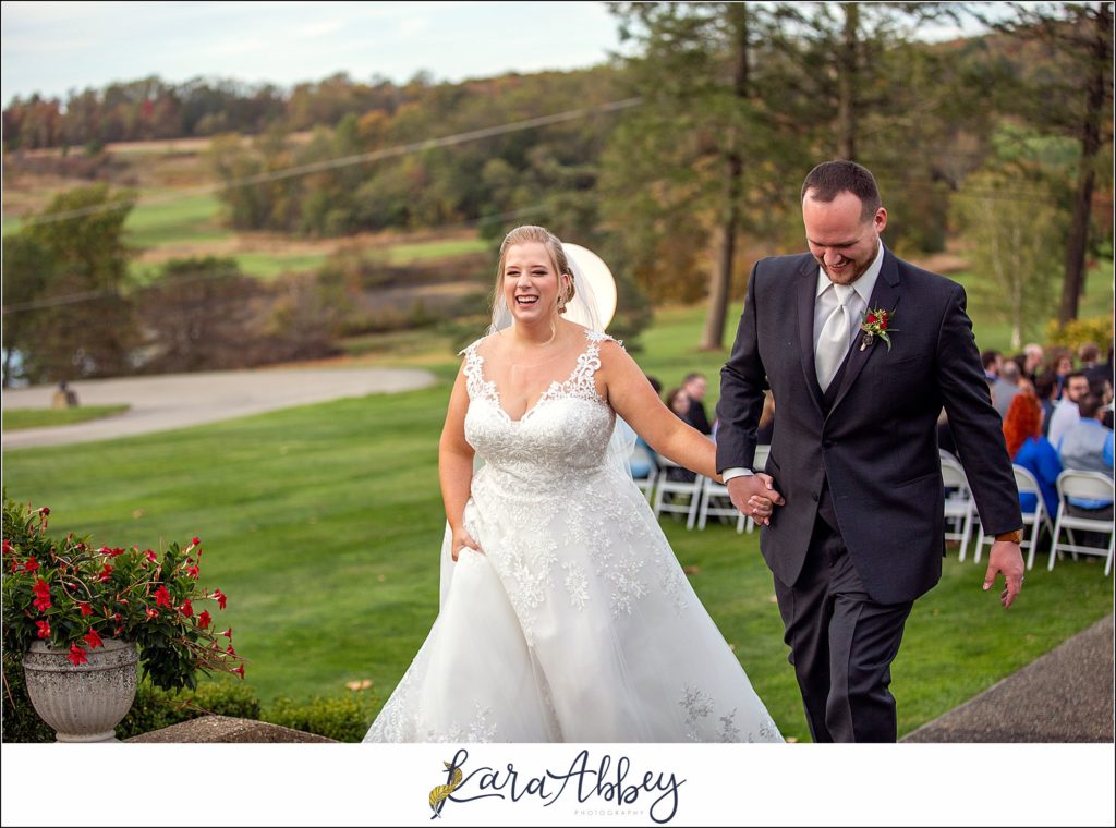 Maroon Fairy Tail Fall Wedding at Linden Hall Mansion in Dawson, PA - Outdoor Ceremony on the Lawn