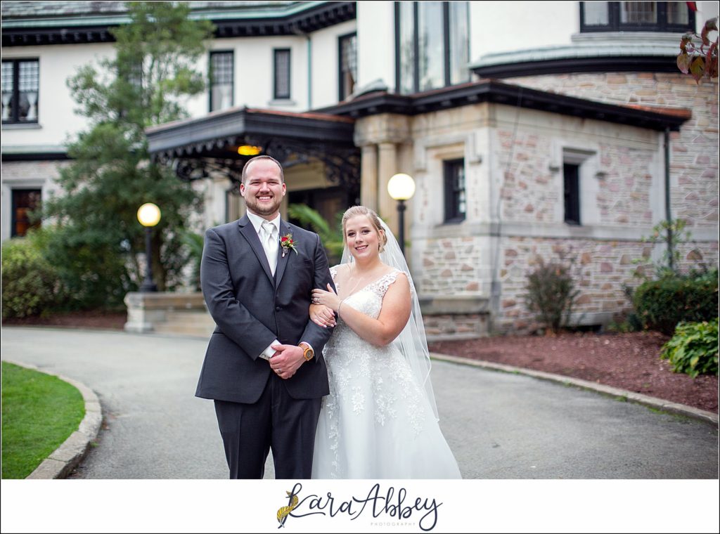 Maroon Fairy Tail Fall Wedding at Linden Hall Mansion in Dawson, PA - Bride & Groom Portraits