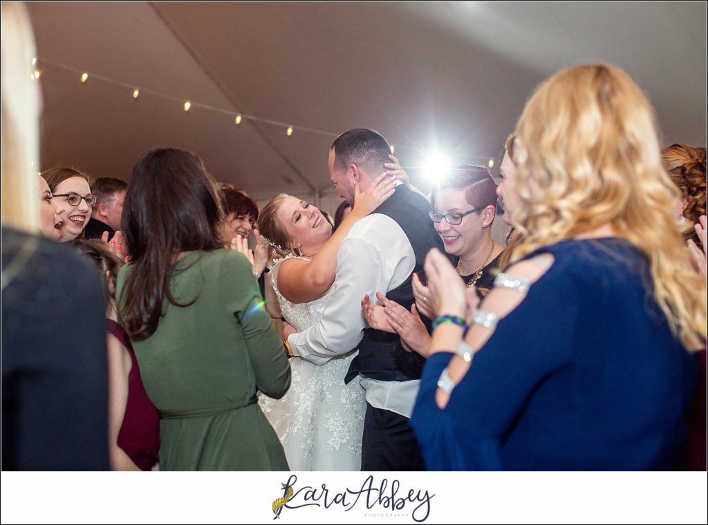 Maroon Fairy Tail Fall Wedding at Linden Hall Mansion in Dawson, PA - Tented Reception Money Dance