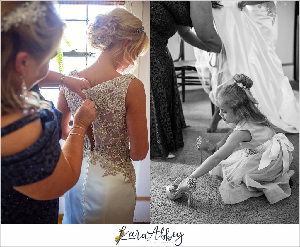 Purple & Grey Fall Wedding Pictures at Green Gables Jennerstown PA - Bride Getting Ready