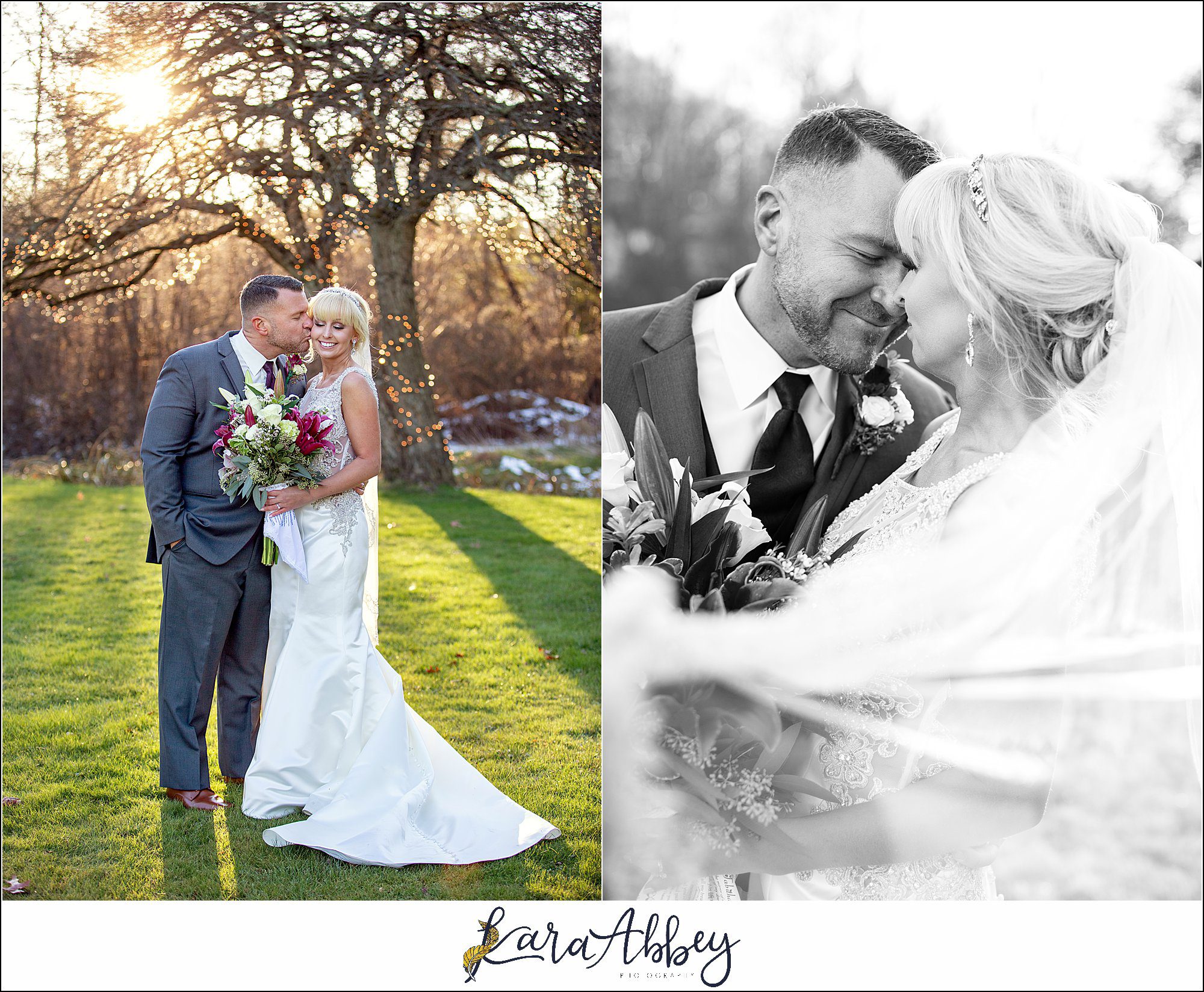Purple & Grey Fall Wedding Pictures at Green Gables Jennerstown PA - Bride & Groom Newlywed Portraits at Golden Hour on the Lawn