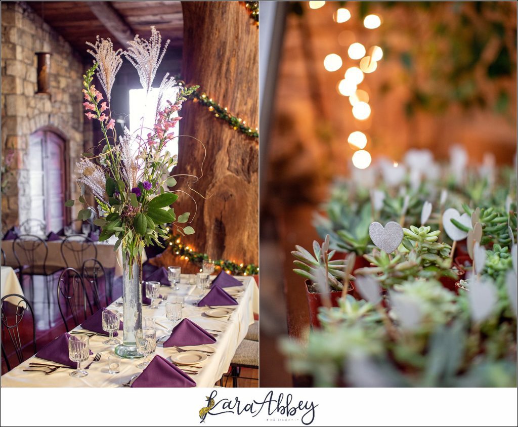 Purple & Grey Fall Wedding Pictures at Green Gables Jennerstown PA - Reception Setup & Details