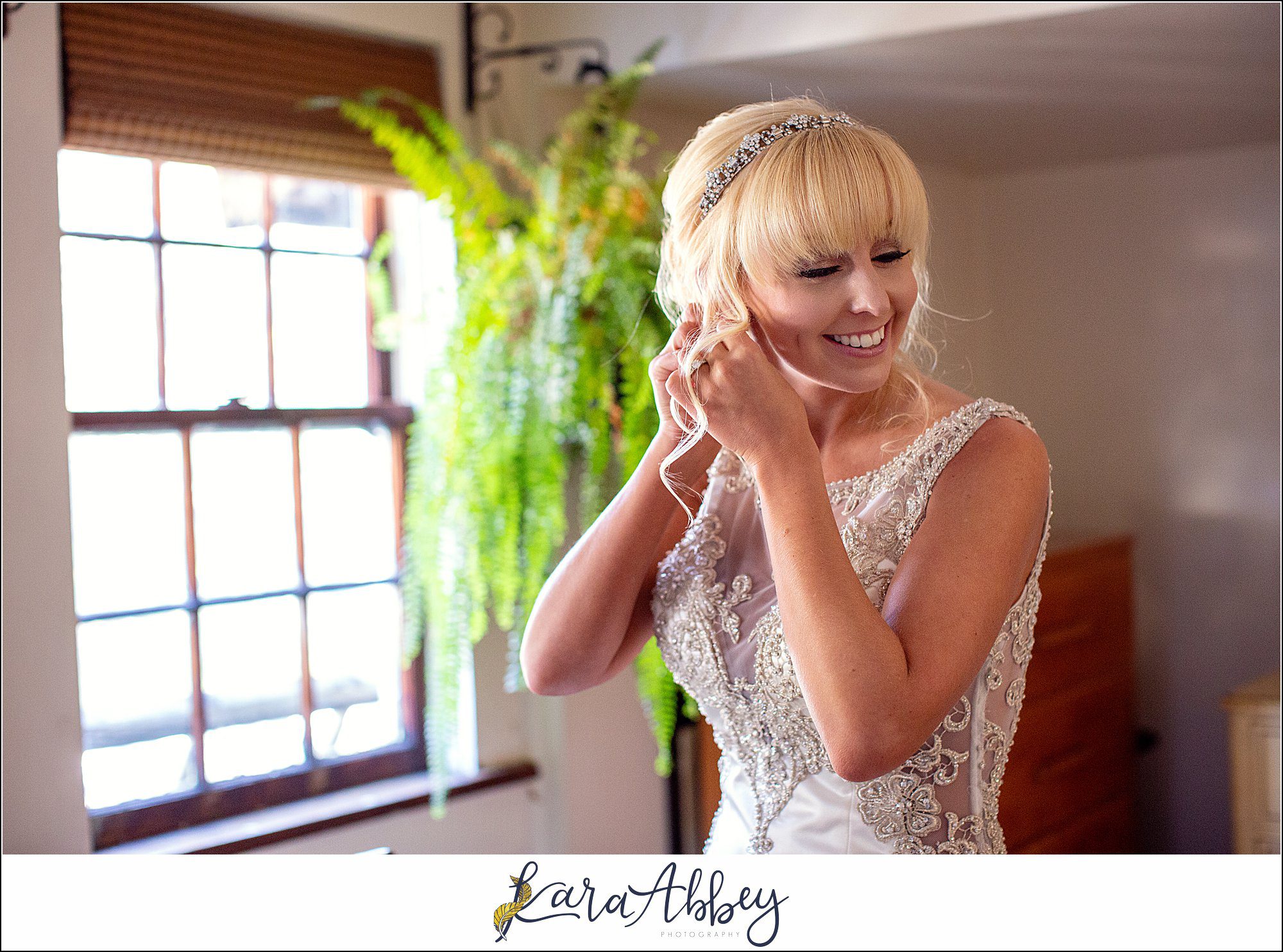 Purple & Grey Fall Wedding Pictures at Green Gables Jennerstown PA - Bride Getting Ready