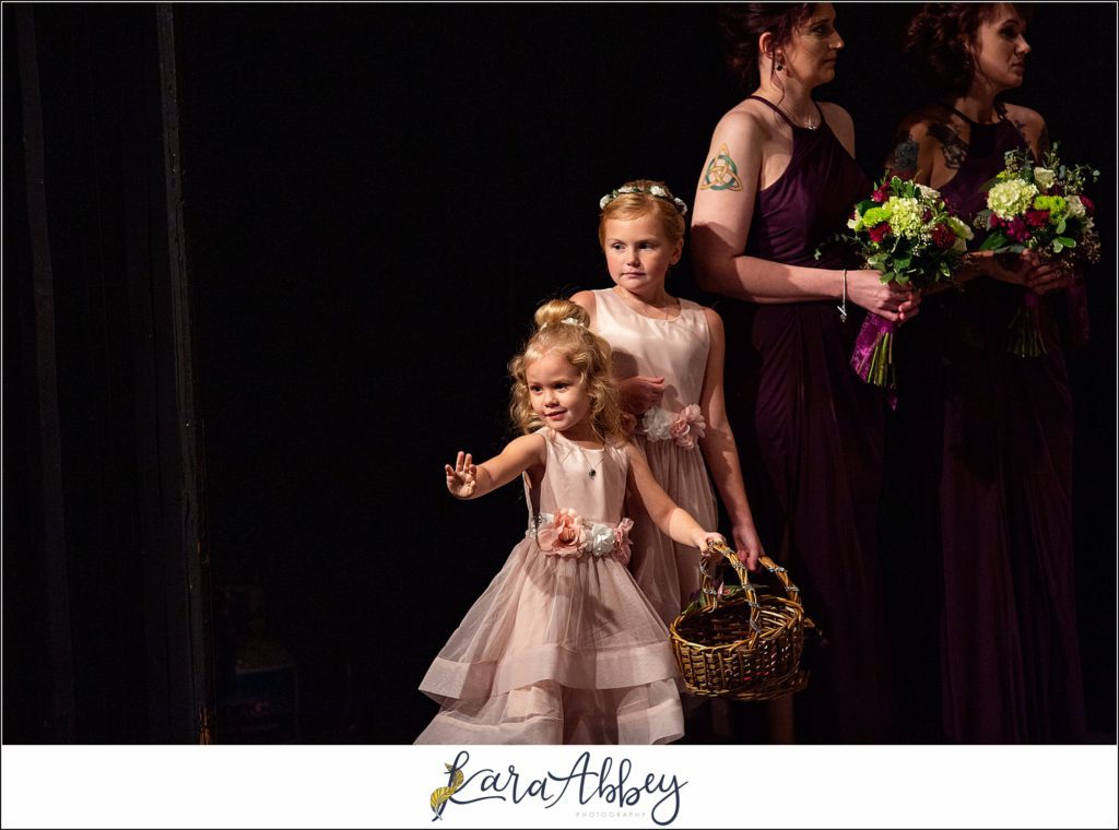 Purple & Grey Fall Wedding Pictures at Green Gables Jennerstown PA - Ceremony in the Mountain Playhouse