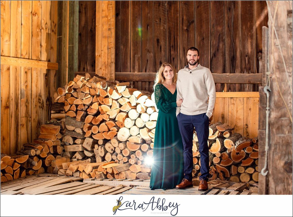 Cold Rainy Engagement Session at Grandma's Barn in Pennsylvania by Kara Abbey Photography