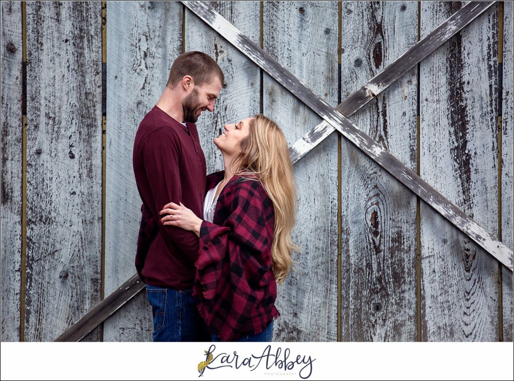 Cold Rainy Engagement Session on Family Christmas Tree Farm in Pennsylvania by Kara Abbey Photography