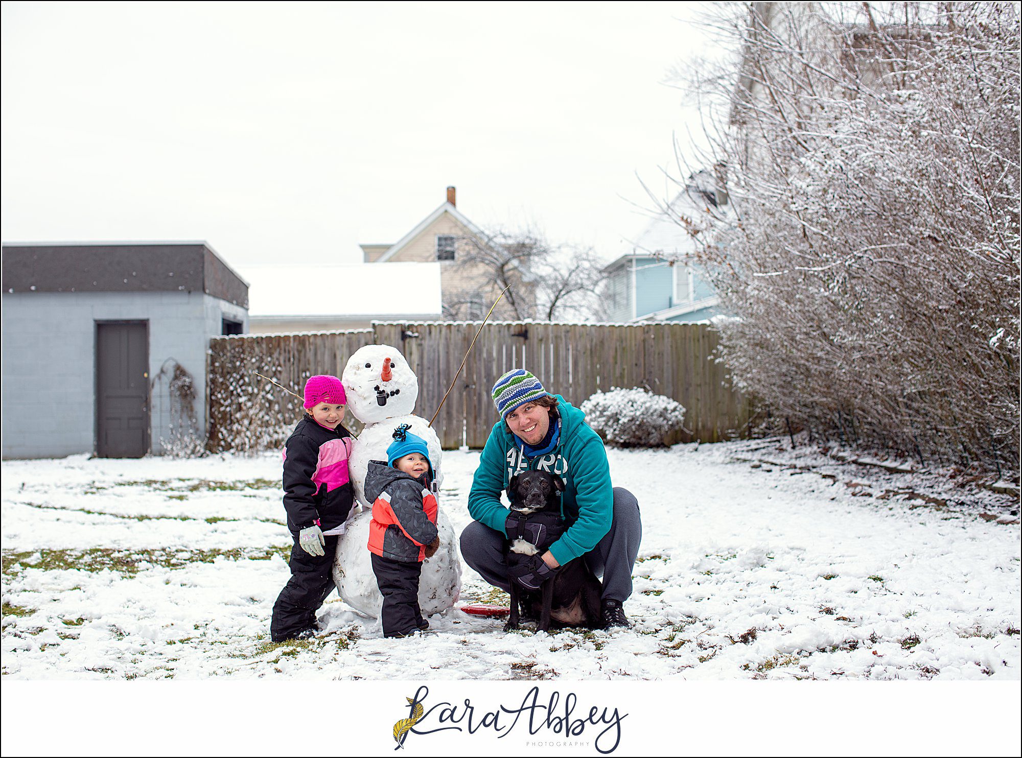 First Snow of the Year Snowman Backyard Irwin PA