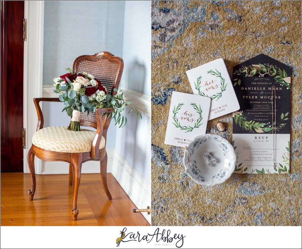 Peak Fall Wedding Ceremony & Reception at Linden Hall in Dawson, PA