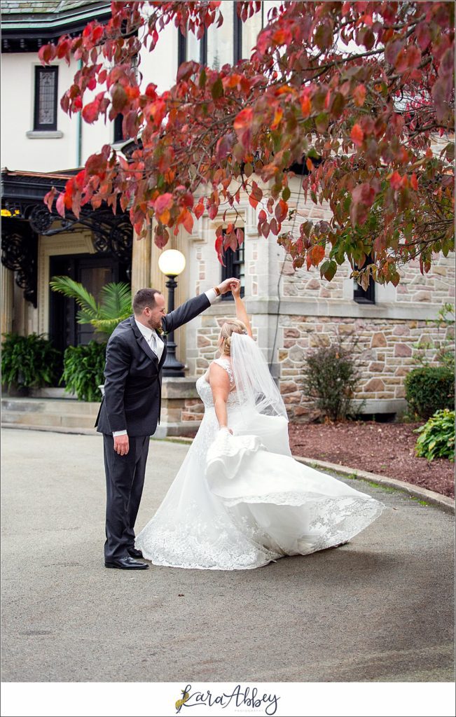 Peak Fall Wedding Ceremony & Reception at Linden Hall in Dawson, PA