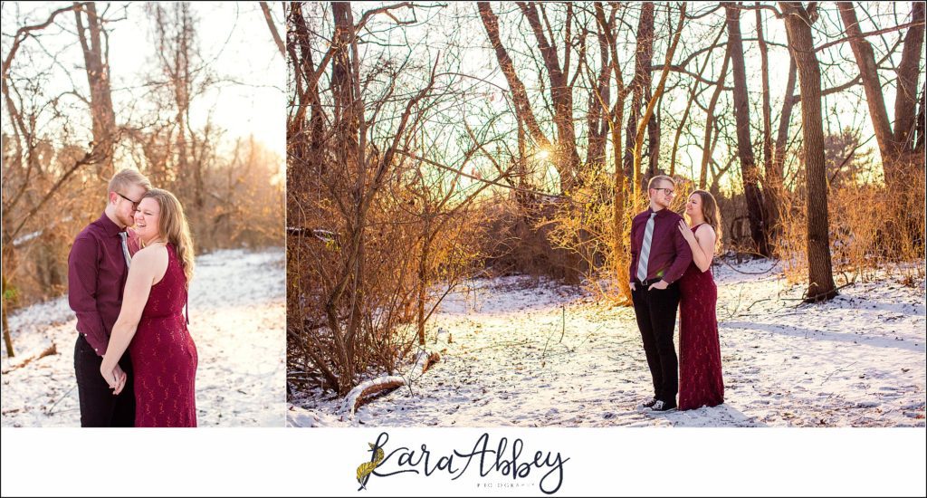 Winter Engagement Session in the Snow in North Huntingdon PA