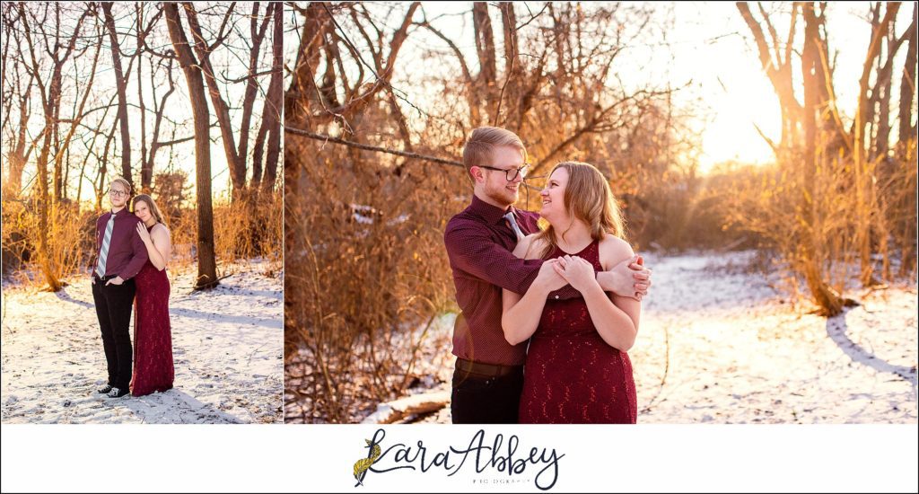 Winter Engagement Session in the Snow in North Huntingdon PA