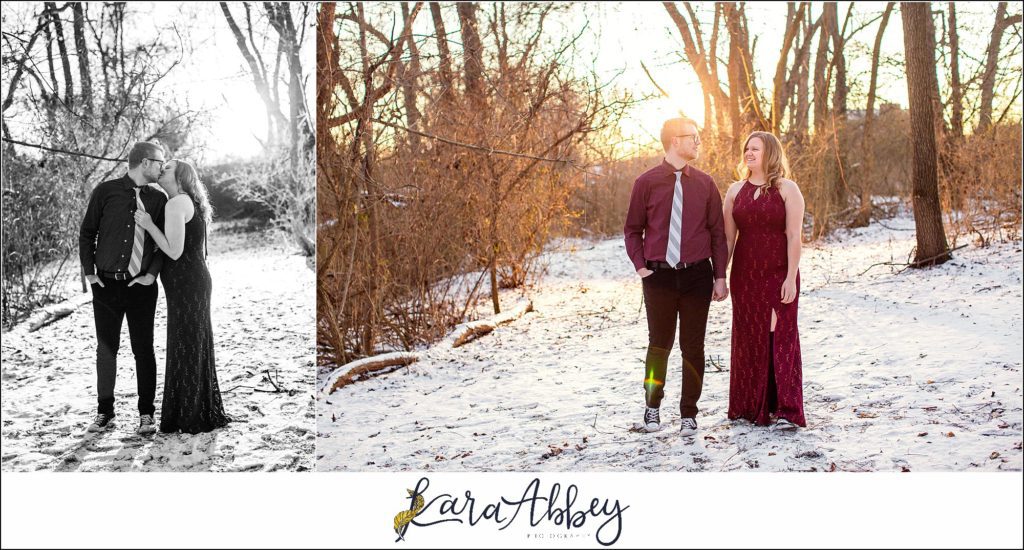 Winter Engagement Session in the Snow in North Huntingdon PA