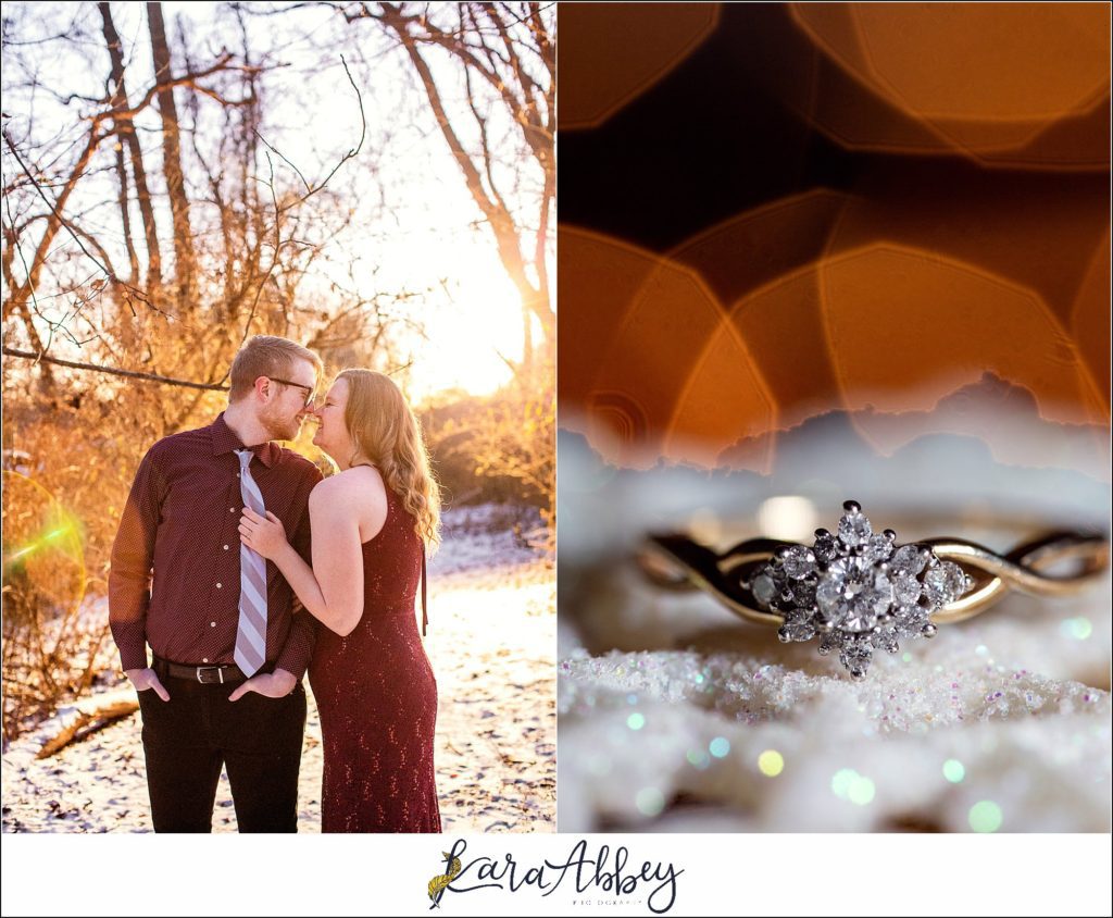 Winter Engagement Session in the Snow in North Huntingdon PA