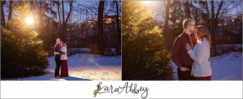 Winter Engagement Session in the Snow in North Huntingdon PA
