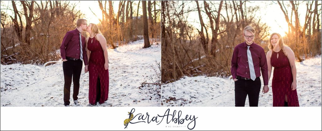 Winter Engagement Session in the Snow in North Huntingdon PA