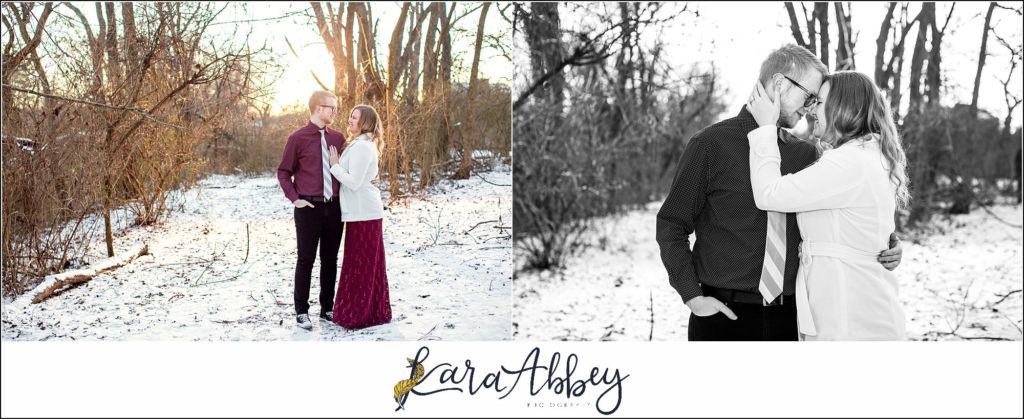 Winter Engagement Session in the Snow in North Huntingdon PA
