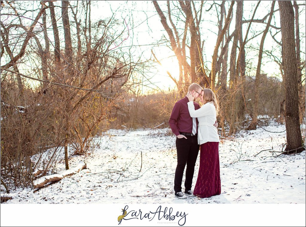 Winter Engagement Session in the Snow in North Huntingdon PA