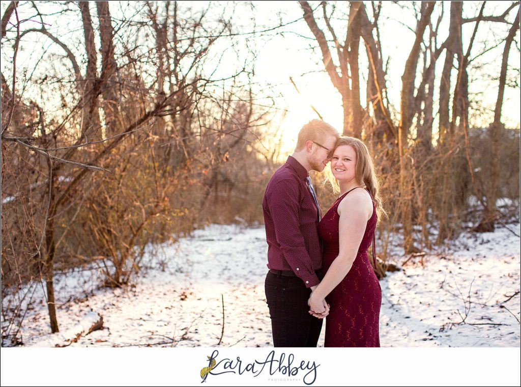 Winter Engagement Session in the Snow in North Huntingdon PA