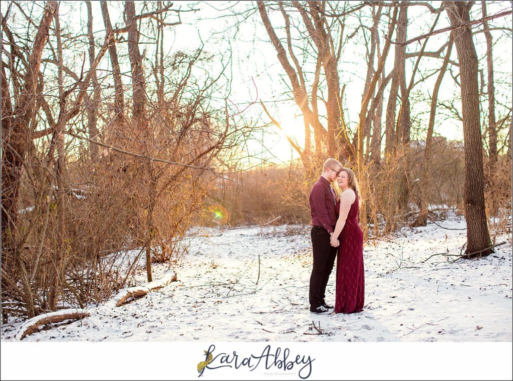 Winter Engagement Session in the Snow in North Huntingdon PA