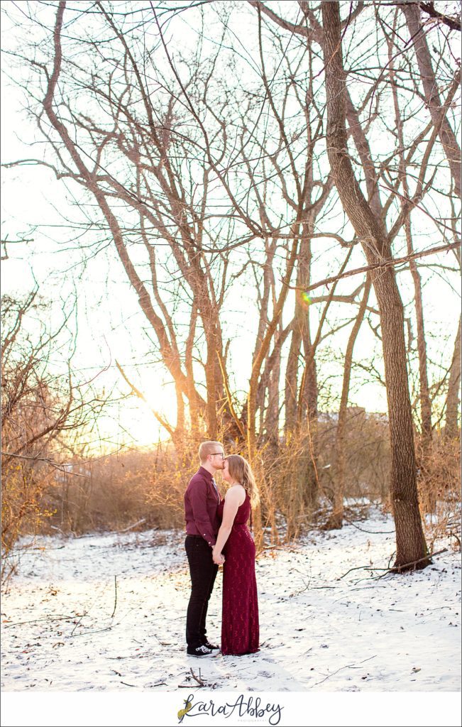 Winter Engagement Session in the Snow in North Huntingdon PA