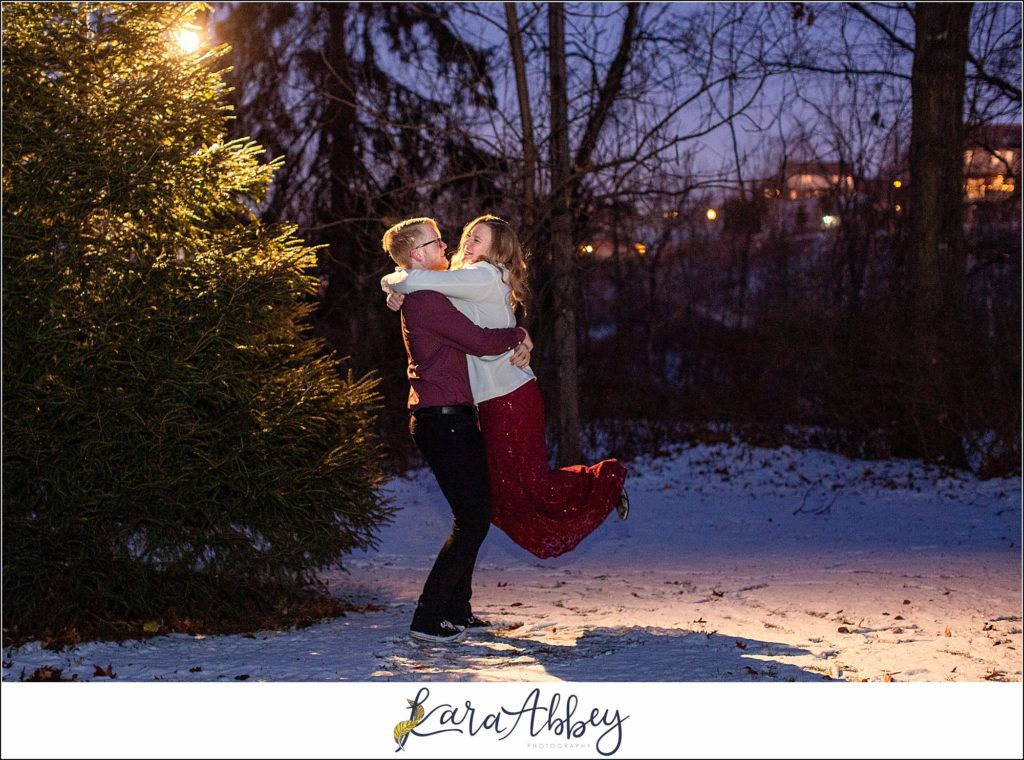 Winter Engagement Session in the Snow in North Huntingdon PA