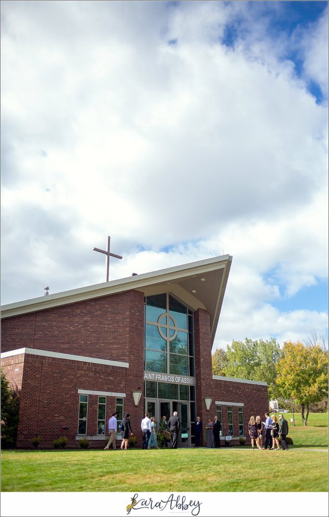 Fall Wedding Ceremony as a Second Shooter at St Francis of Assisi in Finleyville, PA