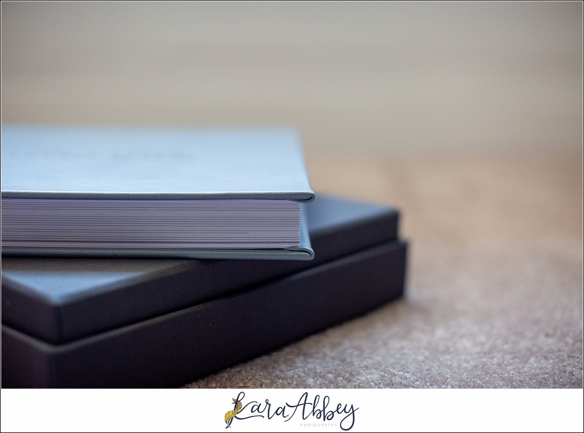 Fine Art Pearlescent Blue Leather Wedding Album from Linden Hall Fall Wedding