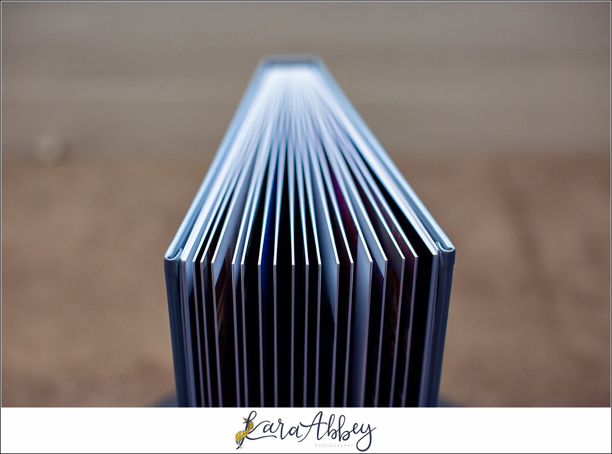 Fine Art Pearlescent Blue Leather Wedding Album from Linden Hall Fall Wedding