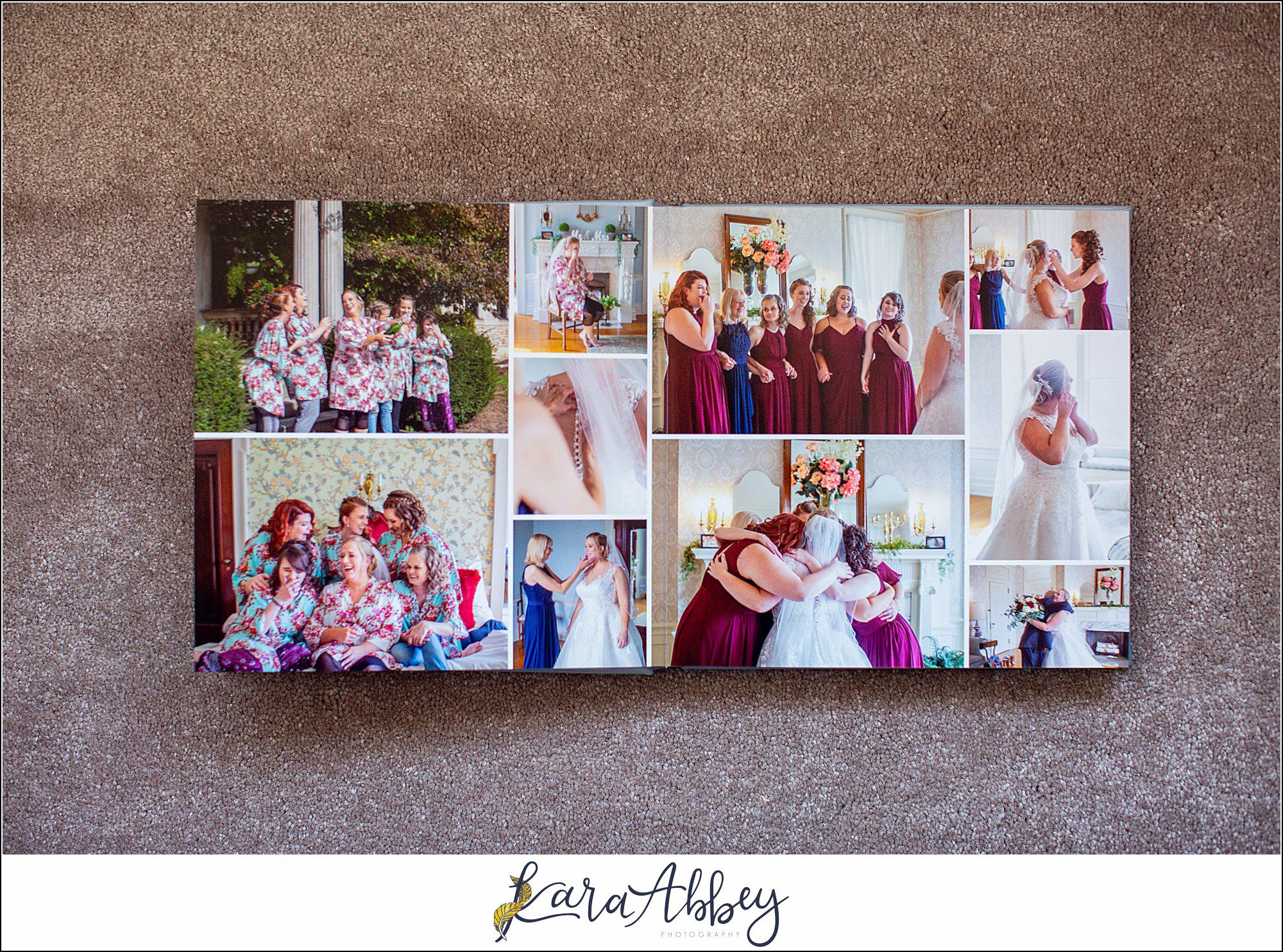 Fine Art Pearlescent Blue Leather Wedding Album from Linden Hall Fall Wedding