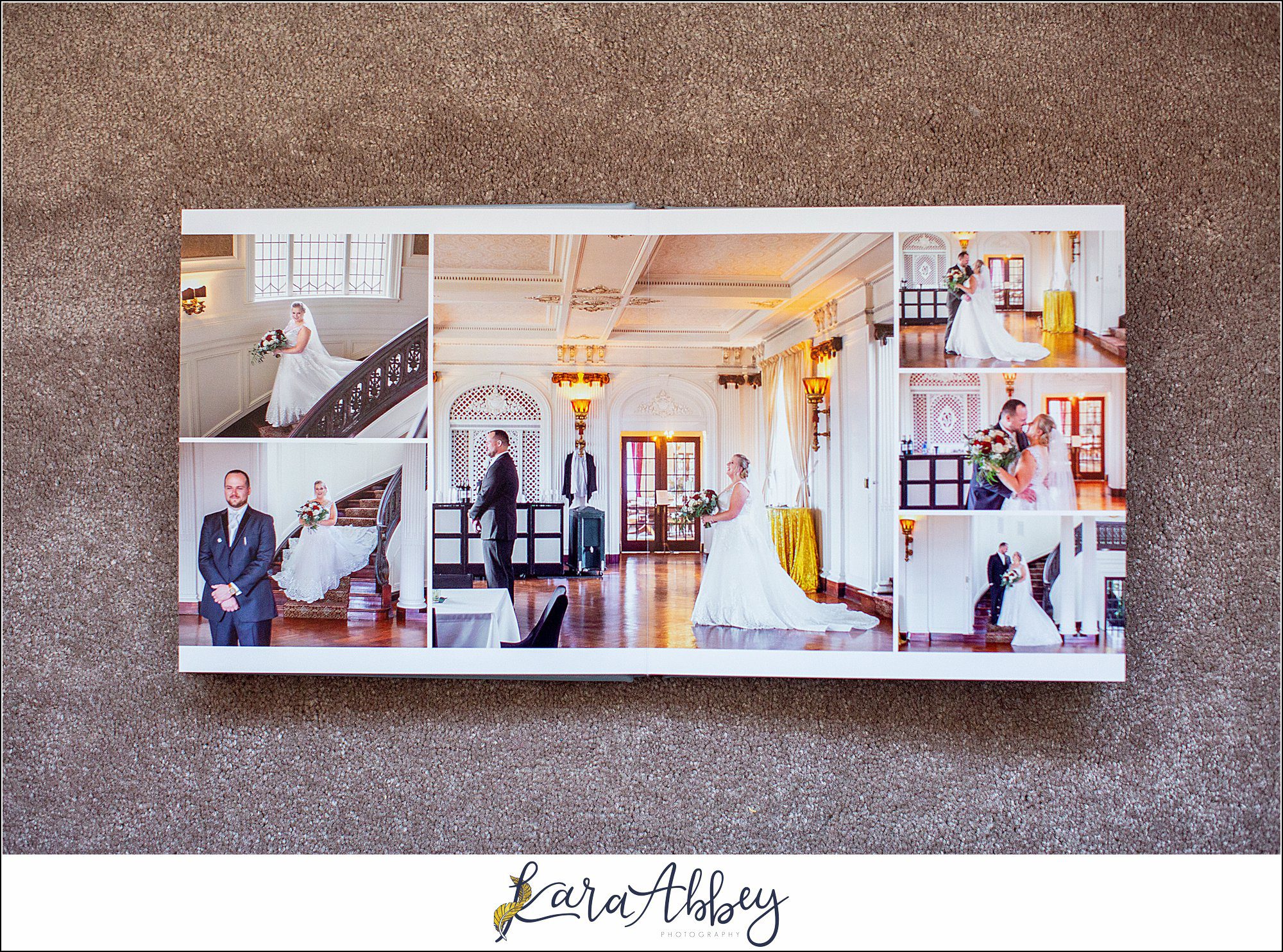 Fine Art Pearlescent Blue Leather Wedding Album from Linden Hall Fall Wedding