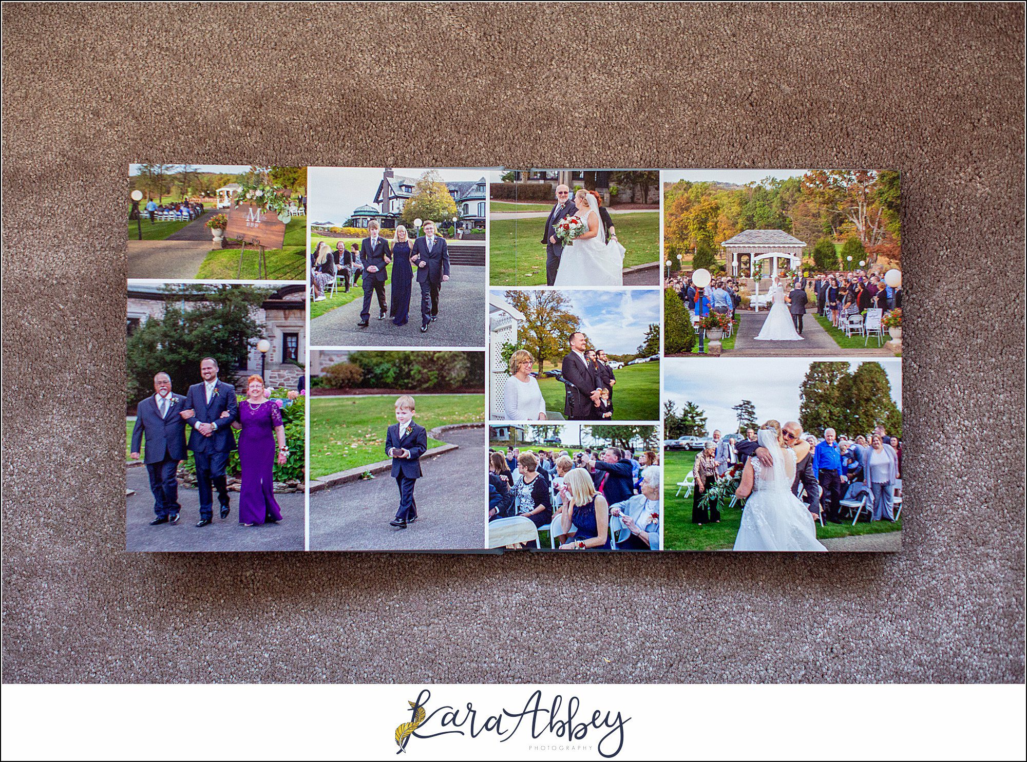 Fine Art Pearlescent Blue Leather Wedding Album from Linden Hall Fall Wedding