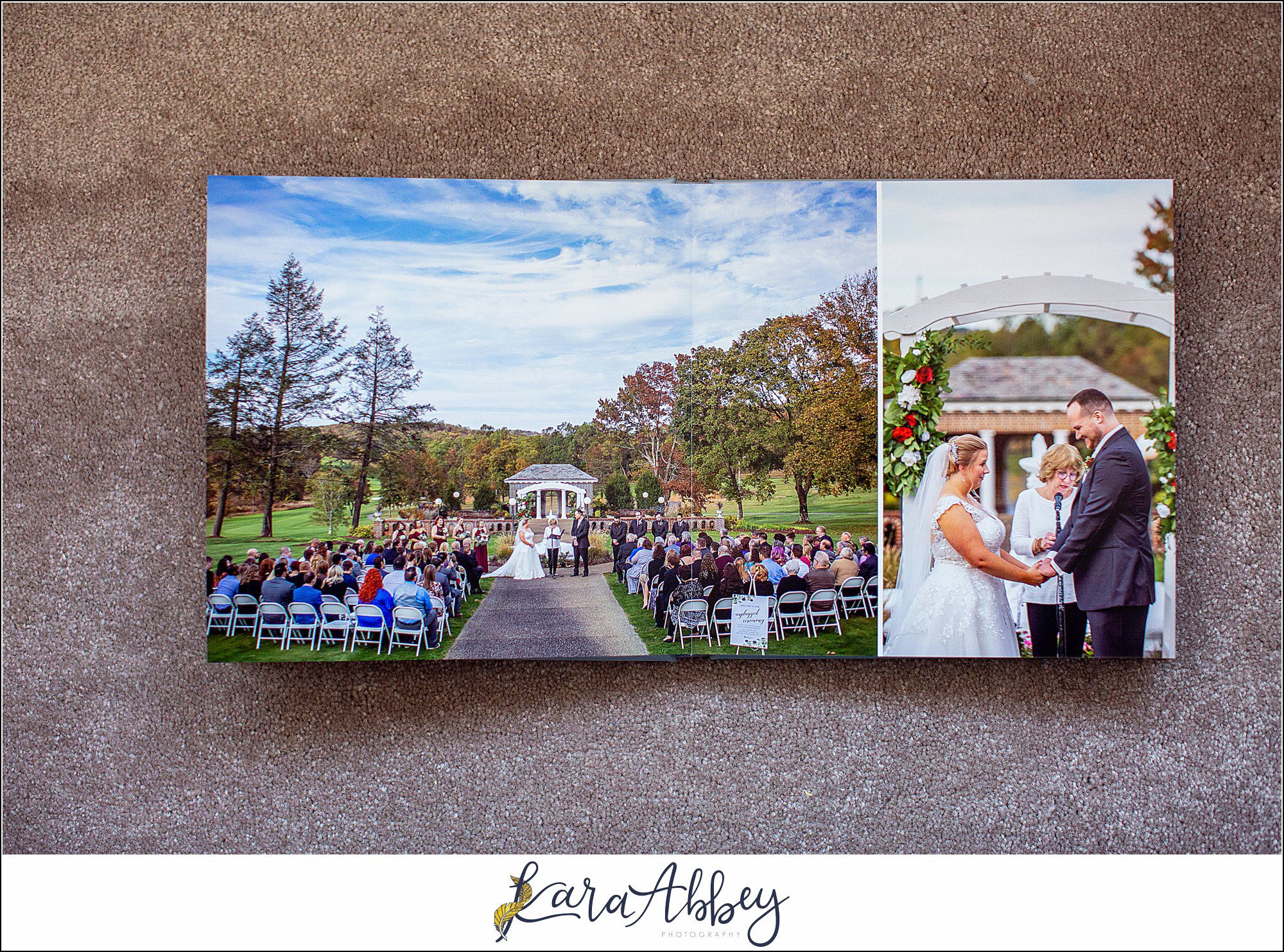 Fine Art Pearlescent Blue Leather Wedding Album from Linden Hall Fall Wedding