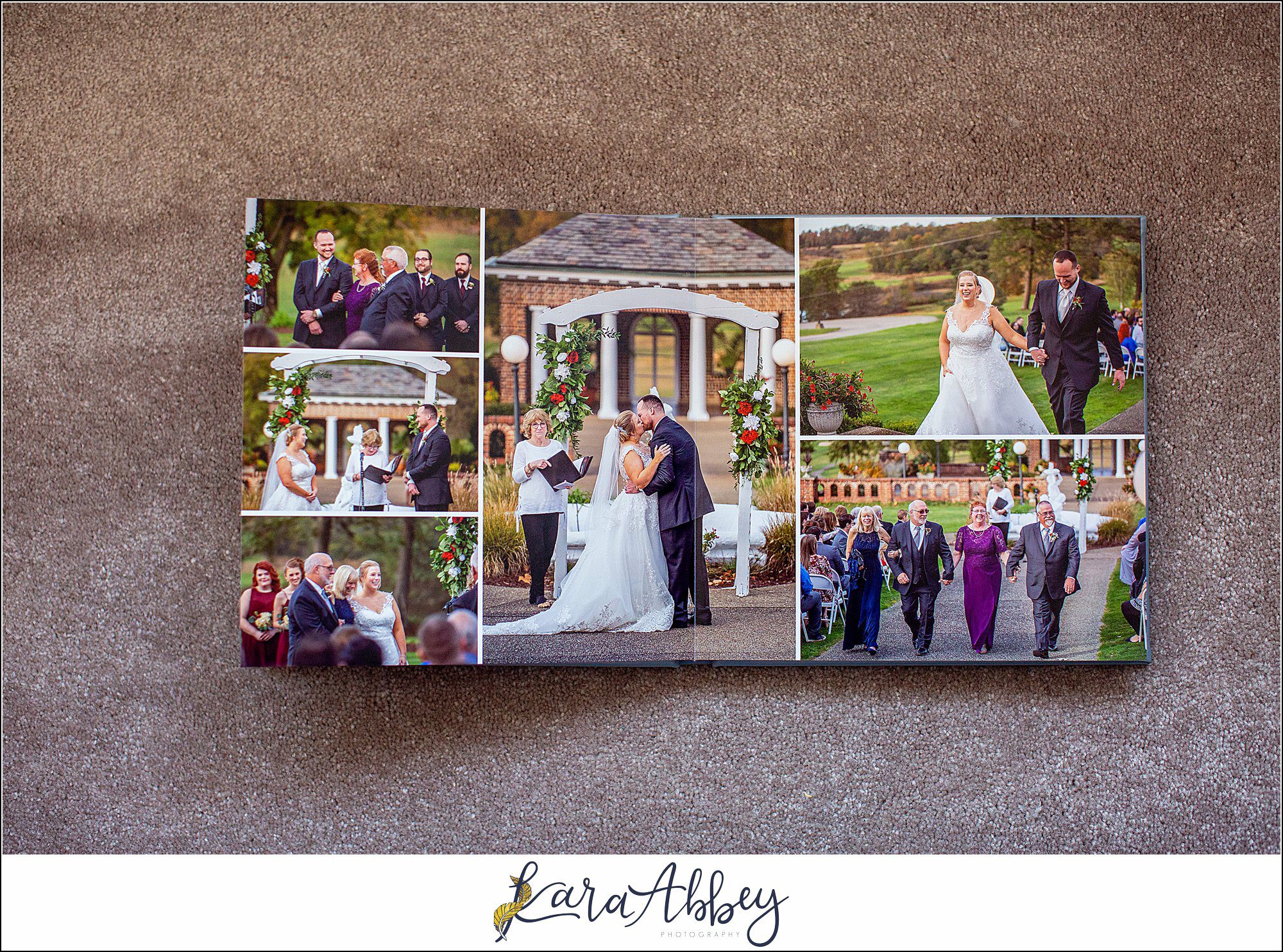 Fine Art Pearlescent Blue Leather Wedding Album from Linden Hall Fall Wedding