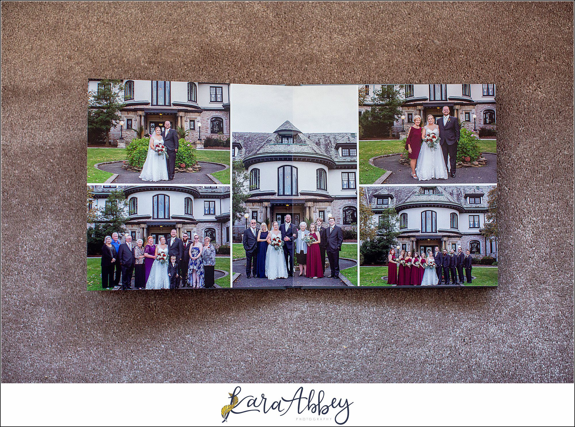 Fine Art Pearlescent Blue Leather Wedding Album from Linden Hall Fall Wedding